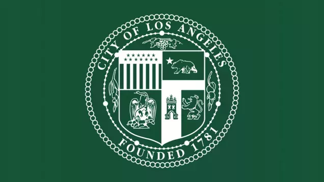 City of Los Angeles Seal Green Background